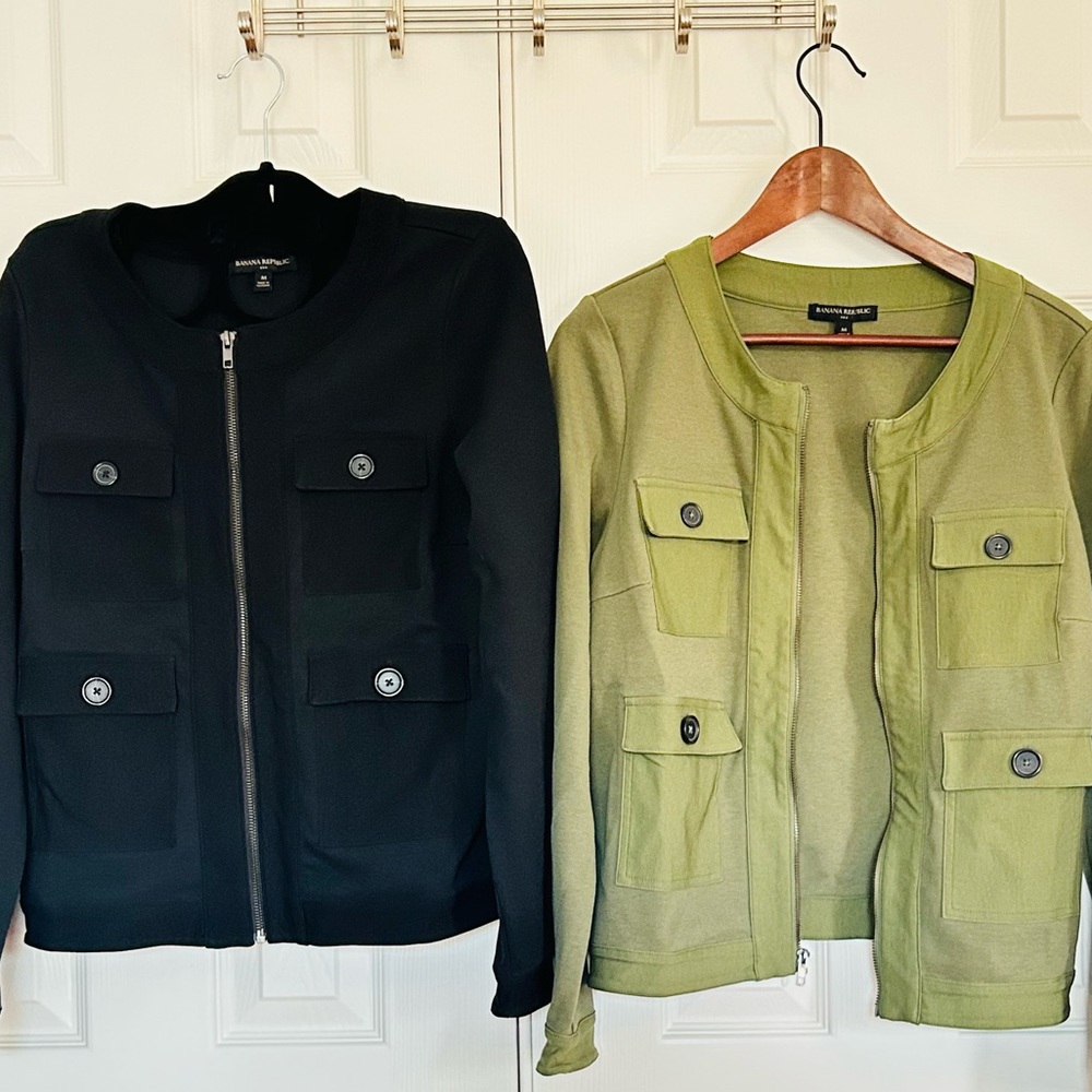 Banana Republic women light jackets. I have 2, a Green and Black one.